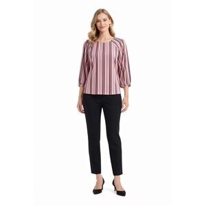 Adrianna Papell Top Striped Pullover Long Pink Multi Size S